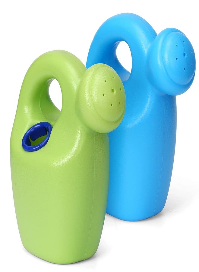 Dilabnba Beach Sand Watering Can Toy for Kids, Havy Duty Plastic Water Can for Garden Beach Bath Play Time, Water Can Garden Sandbox Tools for Boys Girls, 2PCS - Blue Green - Image 1