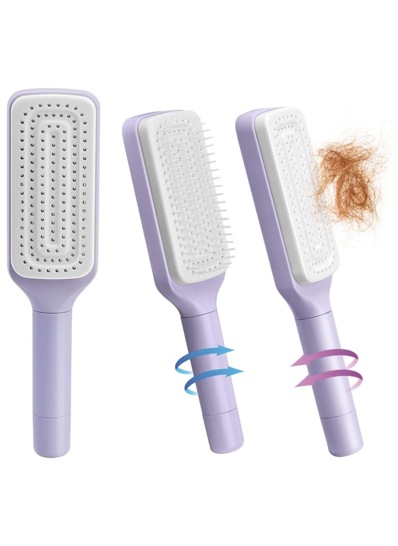 Generic Self Cleaning Detangling Hair Brush Organic No-Pull Rotating Design for Effortless Wet & Dry Hair Care Professional Brush for Men and Women (Assorted Color)  - Image 1