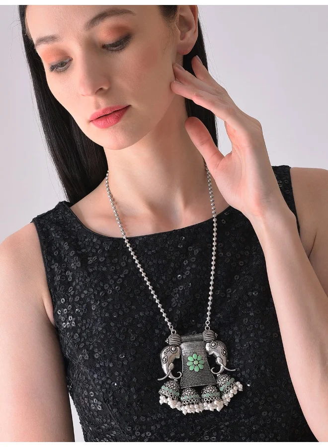 سوهي قلادة من الحجر المصمم مطلية بالفضة