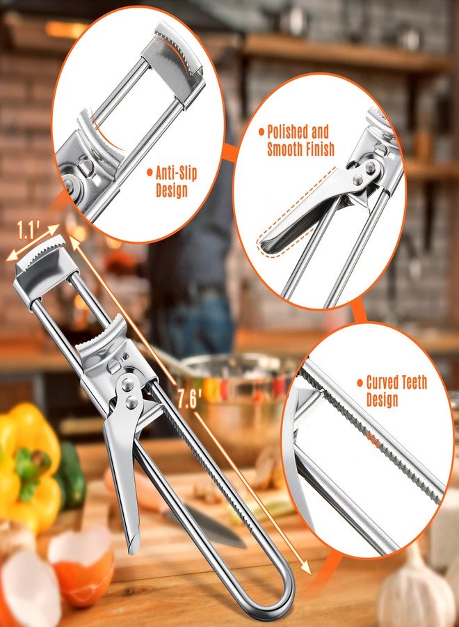 Enhon 2PCS Adjustable Stainless Steel Jar Opener & 2PCS Keychain Bottle Cap Opener, Jar Openers for Seniors, Arthritis, Men, Kids, Weak Hands, Gripper Tight Lid Kitchen Gadgets - Image 3