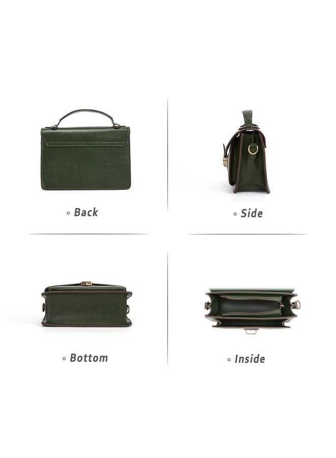 BOYATU Genuine Leather Top-Handle Bag For Women: Crossbody Handbags - Vintage Messenge Bag Buckle Shoulder Purse  - Image 3