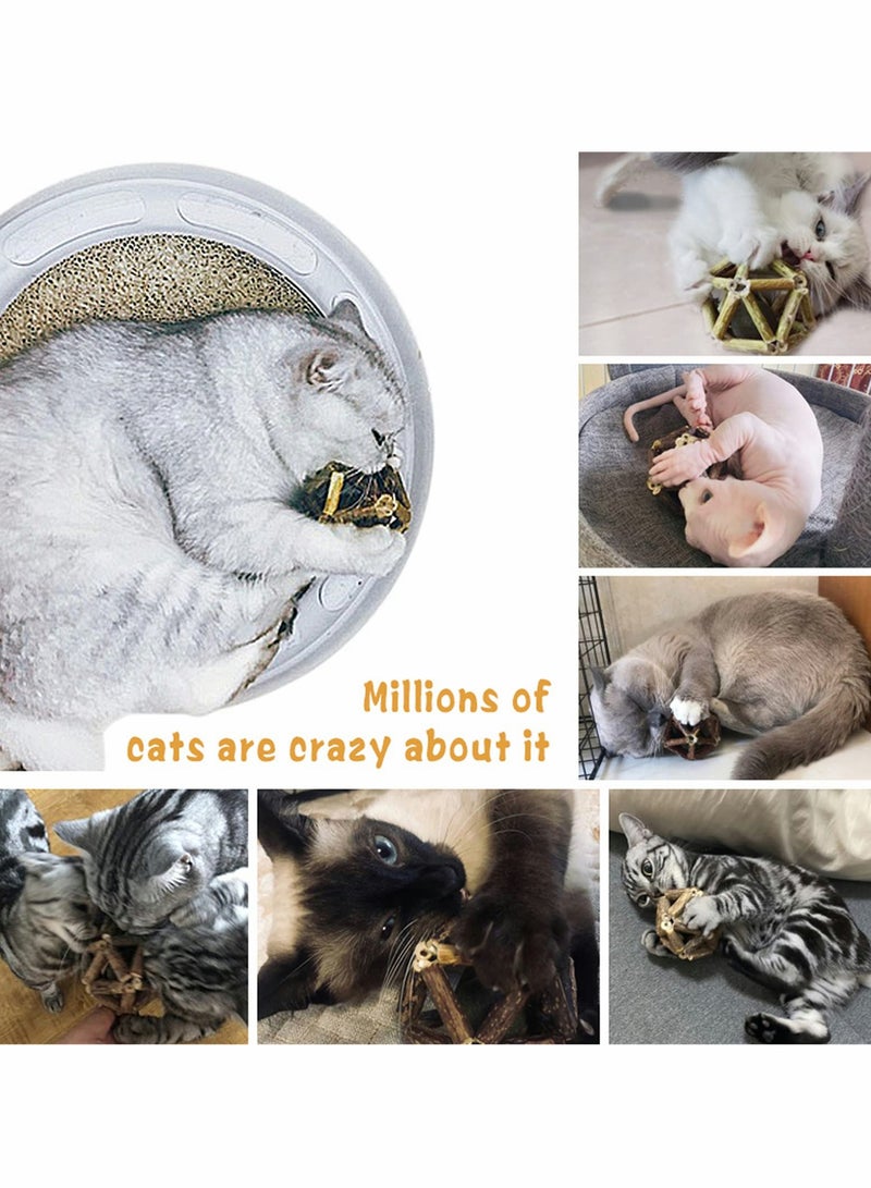 SOLARAE Catnip Toys, Natural Rattan Sticks Catnip Balls and Bell Balls, Indoor Sounding MolarToys, Teeth Cleaning Chew Toys (2 pcs) - Image 5