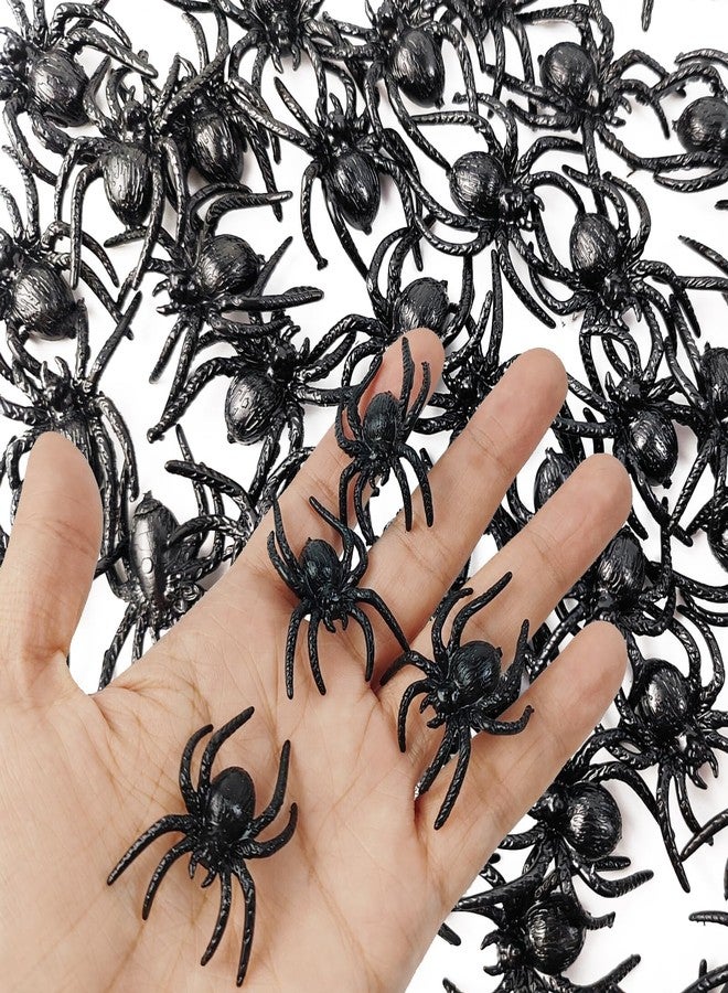 TIHOOD 60PCS Realistic Plastic Spider Toys Halloween Prank Props Small Size Funny Halloween Decorations - Image 1