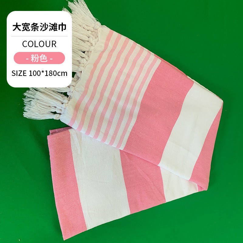 Cross-Border Wholesale European and American Thin Tassel Bath Towels, Thickened and Absorbent, Outdoor Sun Protection Bathing Turkish Beach  Towels - Image 1