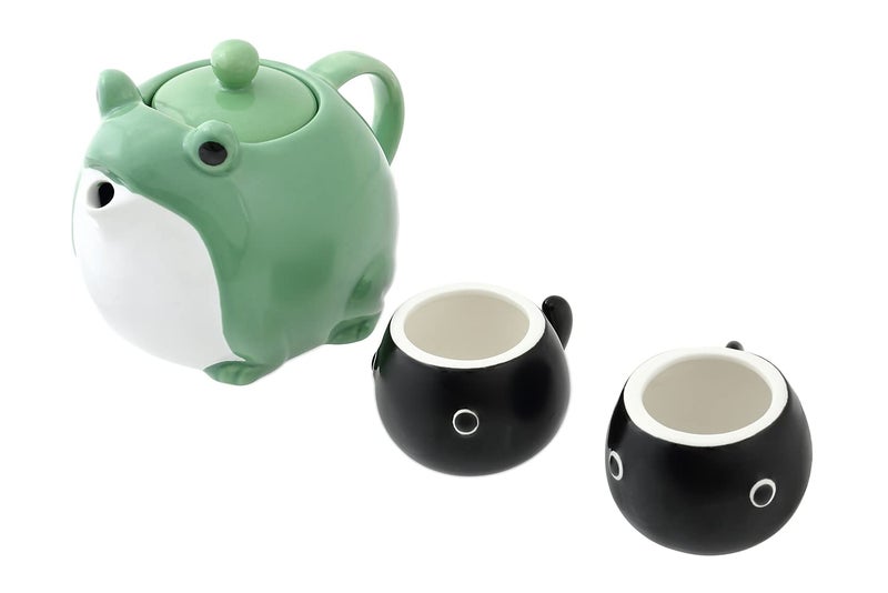 HAKONE YOSEGI Frog Teapot & Cup Set, Japanese Tea Service with Filter & Gift Box (30 oz Teapot, 2 5 oz Cups) - Image 5