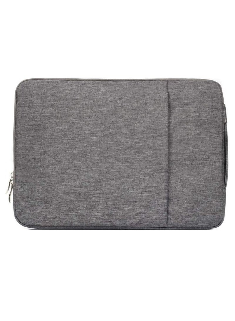 Color Grey Zipper Pouch 13 And 13.3 Inch Laptop Sleeve Bag Cover with Charger Pouch Dustproof Waterproof Hand Bag for Men or Women - Image 1