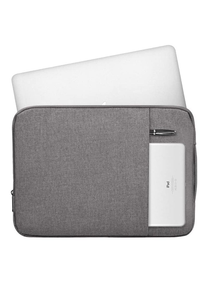 Color Grey Zipper Pouch 13 And 13.3 Inch Laptop Sleeve Bag Cover with Charger Pouch Dustproof Waterproof Hand Bag for Men or Women - Image 5