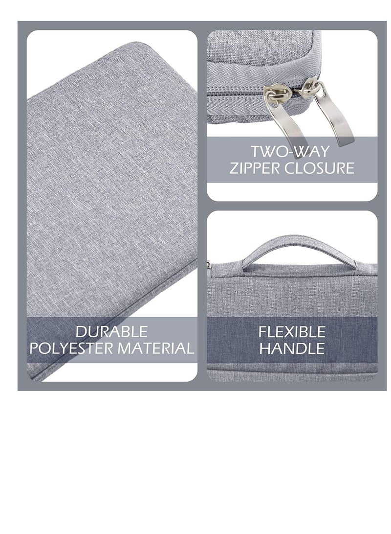 Color Grey Zipper Pouch 13 And 13.3 Inch Laptop Sleeve Bag Cover with Charger Pouch Dustproof Waterproof Hand Bag for Men or Women - Image 4