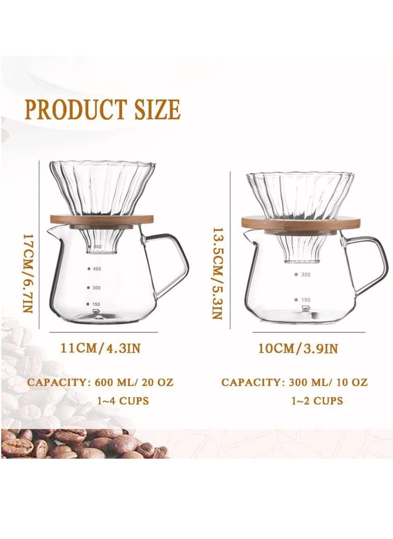TRASSLE Pour Over Coffee Maker - 20 OZ /600ML Glass Carafe Coffee Server with Glass Coffee Dripper/Filter, Drip Coffee Maker Set for Home or Office  - Image 5
