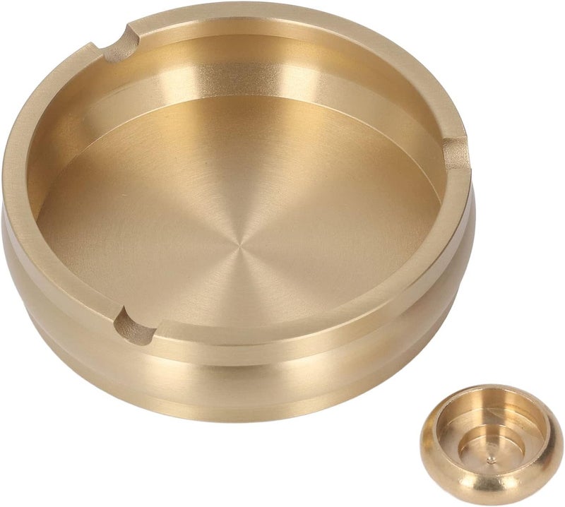 Brass Ashtray Handcrafted Modern Stylish Decorative Cigarette Ashtray, Easy Clean Portable Tabletop Ashtray for Home Office Outdoor Use with Durable Brass Construction - Image 5