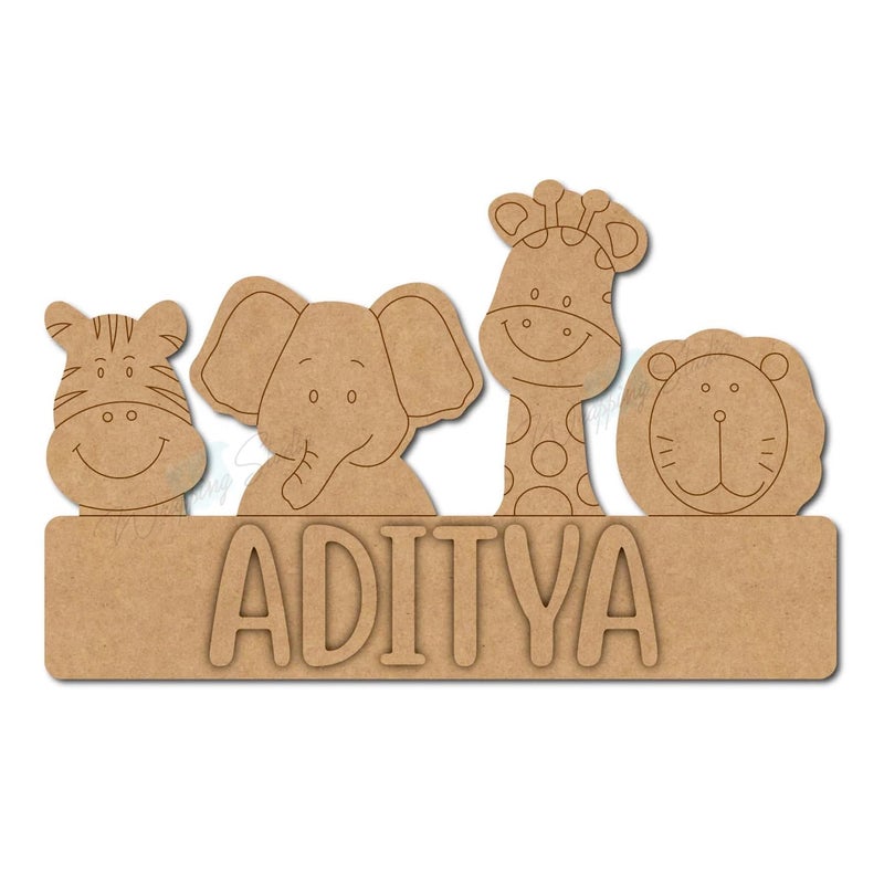 Wrapping Studio MDF Board for Lippan Art - Pre-Marked Happy Animals Design Cutouts for Craft, Painting, DIY Projects - Eco-Friendly MDF Wood, 8X12 inch, with Colors and Glue - Image 2