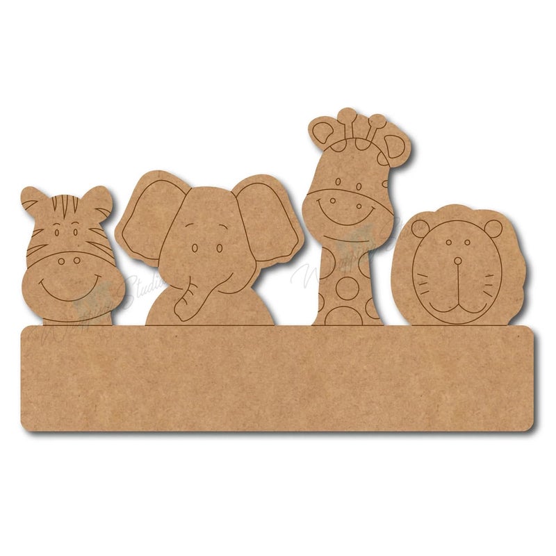 Wrapping Studio MDF Board for Lippan Art - Pre-Marked Happy Animals Design Cutouts for Craft, Painting, DIY Projects - Eco-Friendly MDF Wood, 8X12 inch, with Colors and Glue - Image 3