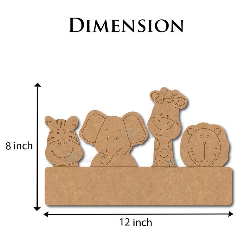 Wrapping Studio MDF Board for Lippan Art - Pre-Marked Happy Animals Design Cutouts for Craft, Painting, DIY Projects - Eco-Friendly MDF Wood, 8X12 inch, with Colors and Glue - Image 5