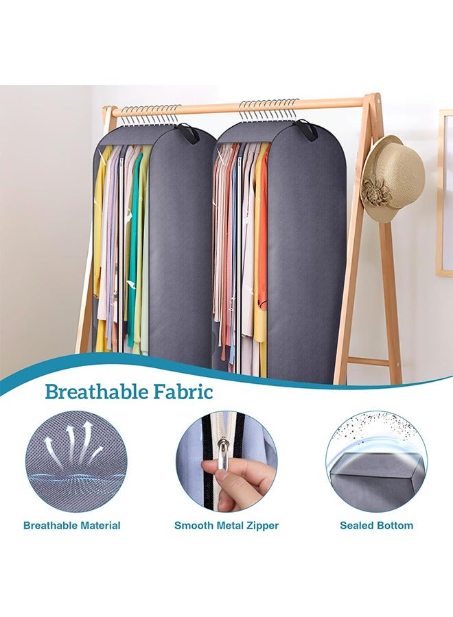 Hihonor 2 in 1 Portable Extra Large Hanging Closet Organizer, Hanging Garment Bags, Closet Storage Bag, Moving Bags, skirt Clothes Storage Bag, Moving Garment, Dresses Suit Protector Cover, Cloth Travel Bag (2 Pack, Black)  - Image 4