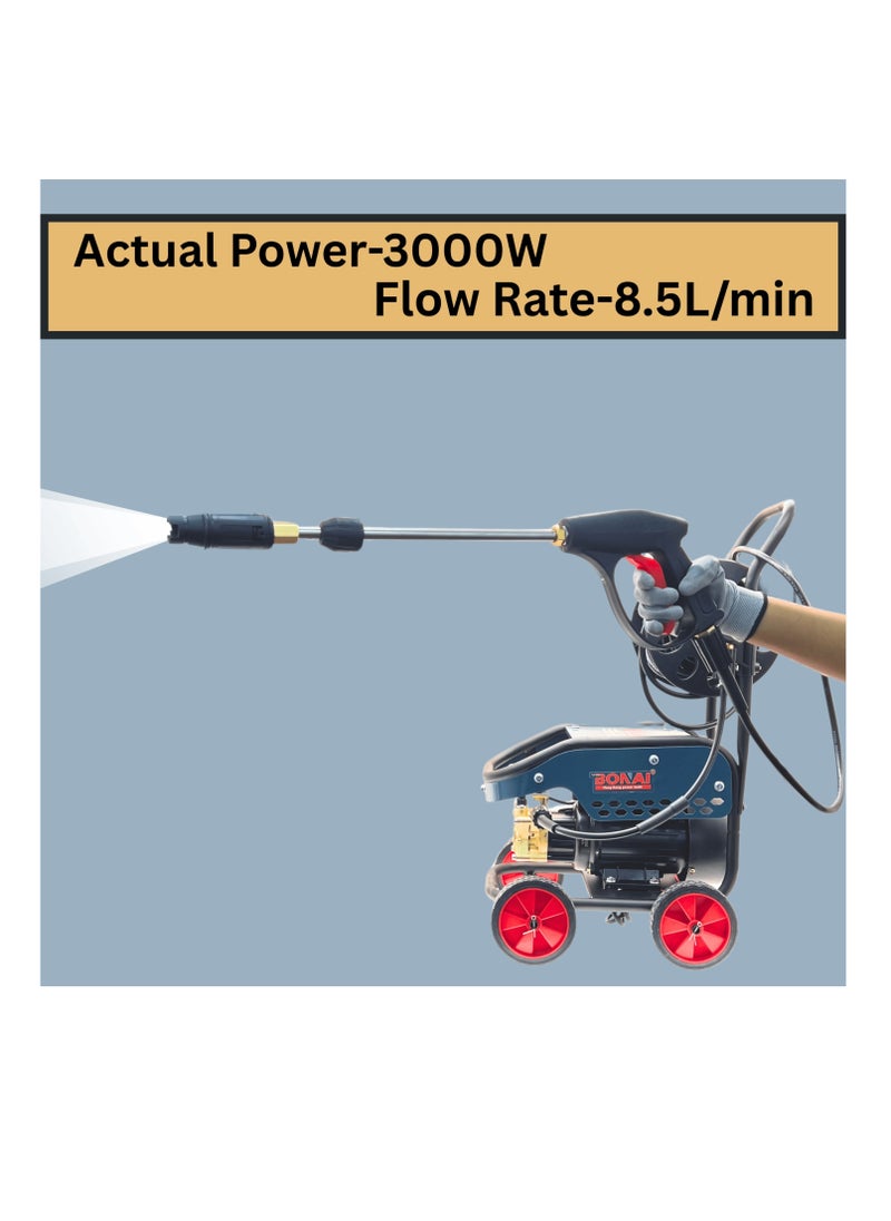 BONAI BONAI Electric Pressure Washer 3000W, 5800 PSI, Self-Priming Car Washer with Spray Gun, Detergent Tank, Hose & Reel – High Flow Power Washer for Car, Patio, Driveway, Garden  - Image 5