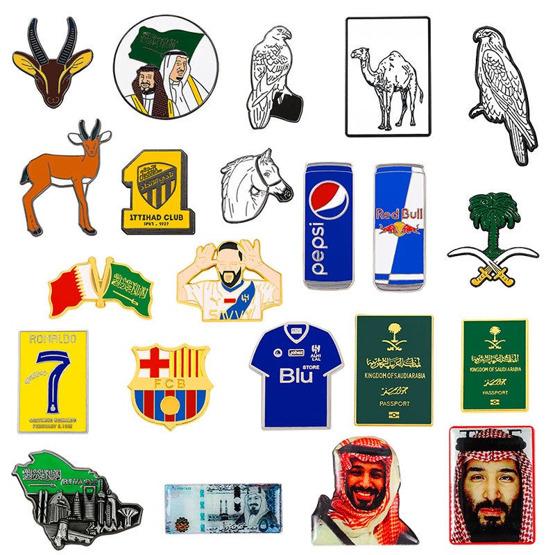 بروش معدني بأسلوب الشرق الأوسط بتصميم كرتوني لتزيين الملابس - Image 1
