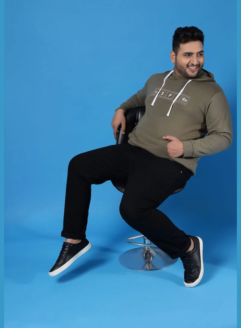 Instafab Plus Front Pocket Printed Hoodie