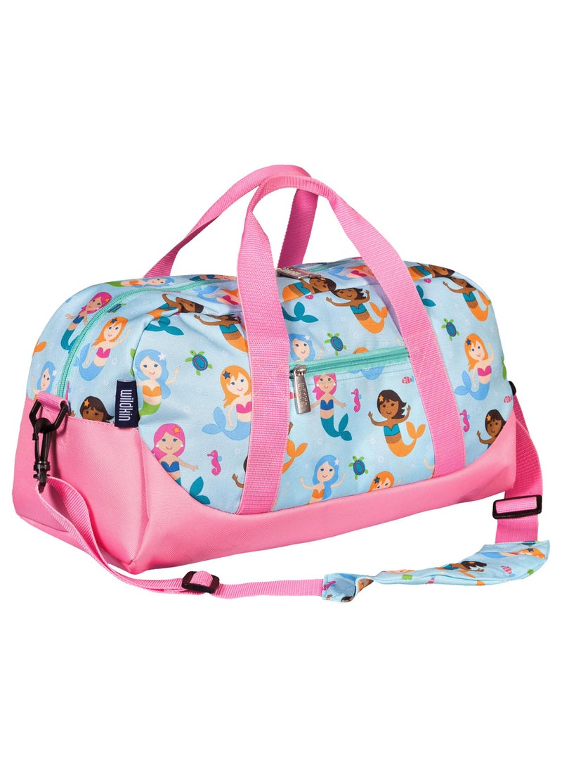 Wildkin Wildkin Kids Overnighter Duffel Bag  CarryOn Size Ideal for School  Sleepovers  Mermaids 