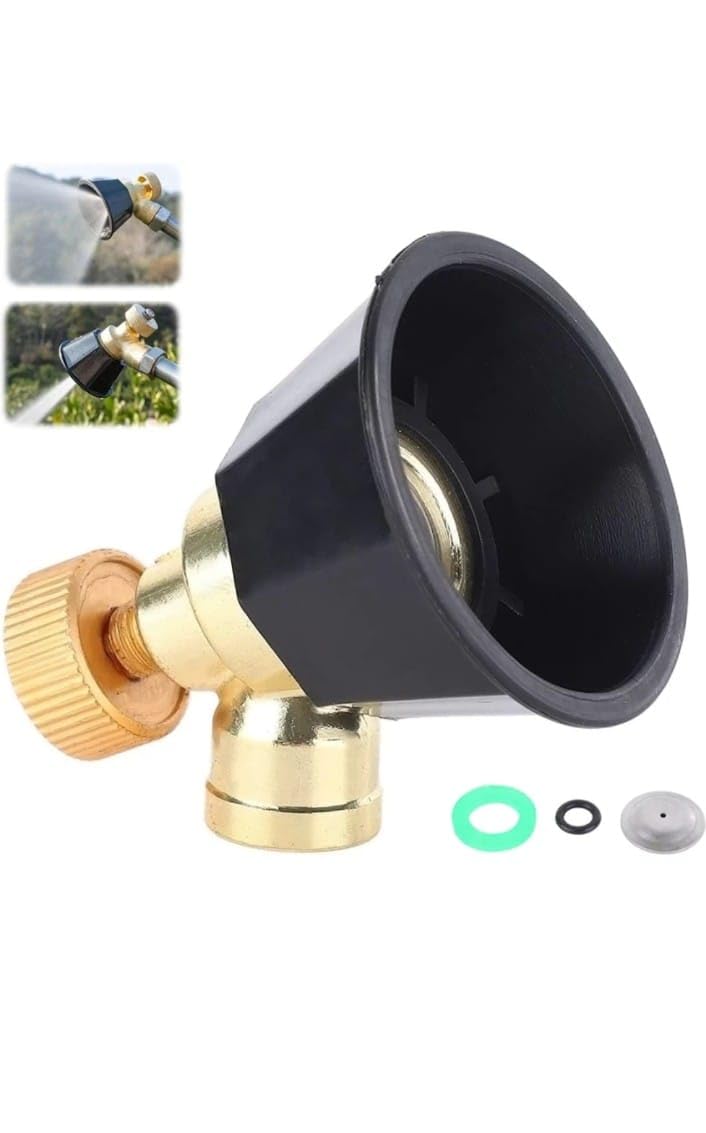 DGK Adjustable Pressurized Sprayer Nozzle for Agricultural Power and Battery-Operated Sprayer Pump - 2 Spray Modes, Heavy-Duty Brass with Windproof Cap - Image 2