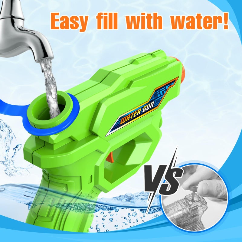 HozHoy Water Guns for Kids, 4 Pack Mini Squirt Guns Long Range Water Gun Pistol Super Water Blaster Soaker for Boys Girls Toddlers, Outdoor Swimming Pool Beach Party Favors Small Water Toys - Image 5