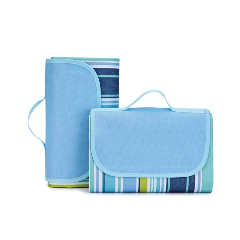 SMILEE Waterproof Foldable Outdoor Camping Mat Widen Picnic Mat Plaid Beach Blanket Blue 60" x 78" (152cm x 198cm) 4-6 People - Image 4