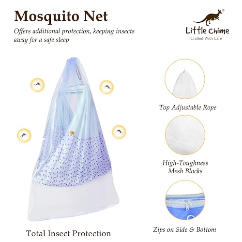 Little Chime New Born Baby Swing Cradle Set with Mosquito Net and Triangle Spring Set - Image 5