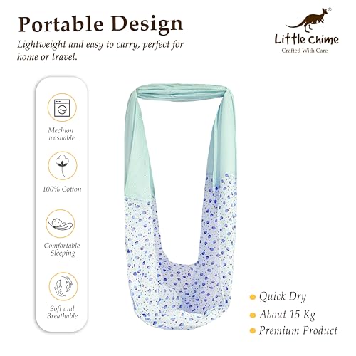 Little Chime New Born Baby Swing Cradle Set with Mosquito Net and Triangle Spring Set - Image 4