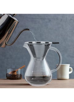 Natudeco Natudeco Pour Over Coffee Maker, Pour over Coffee Maker with Filter Glass Drip Coffee Maker Filter Pot with Scale for Office Home Use  - Image 4
