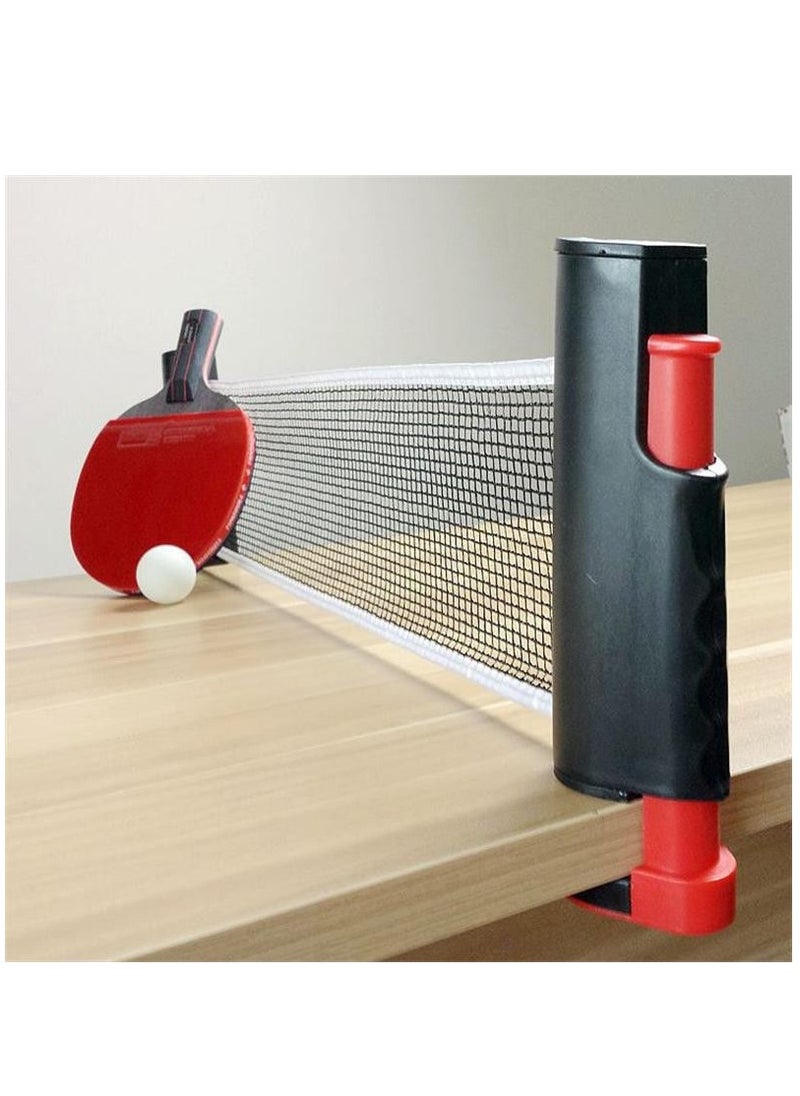 Portable Telescopic Table Tennis Net Rack 170CM, Black/Red