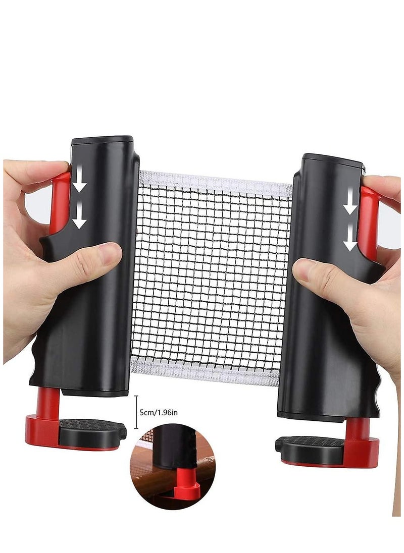 Portable Telescopic Table Tennis Net Rack 170CM, Black/Red
