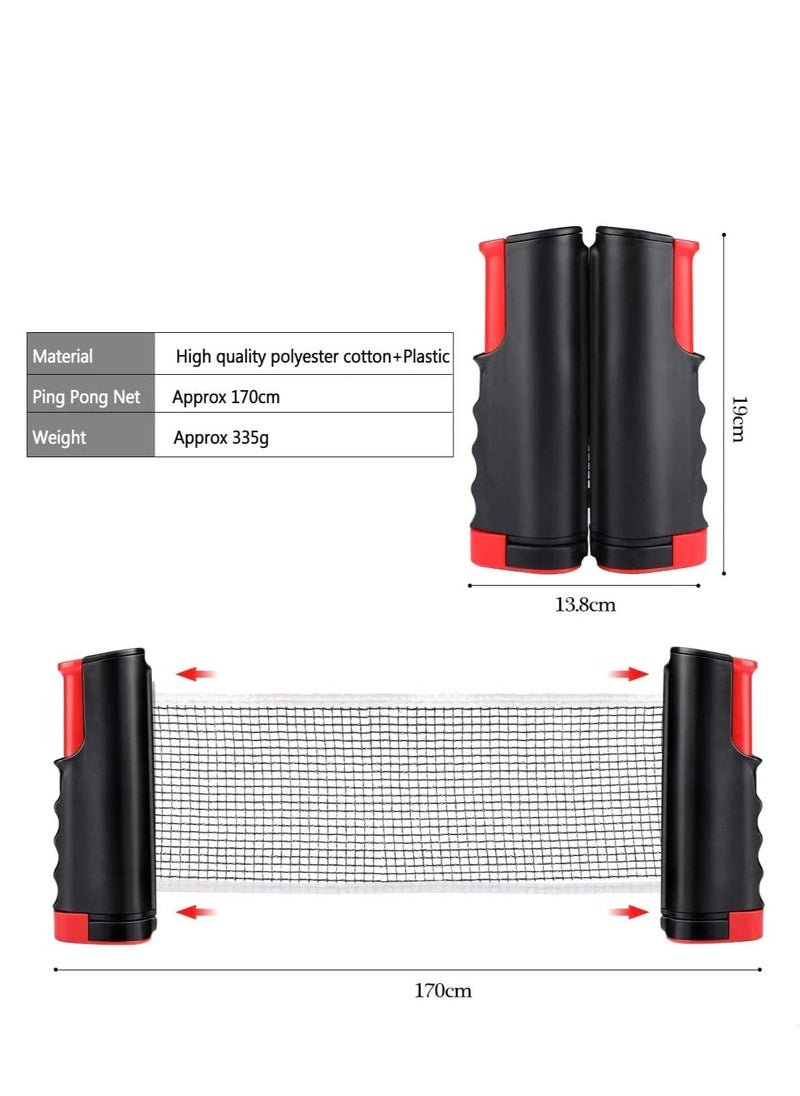 Generic Portable Telescopic Table Tennis Net Rack 170CM, Black/Red  - Image 4