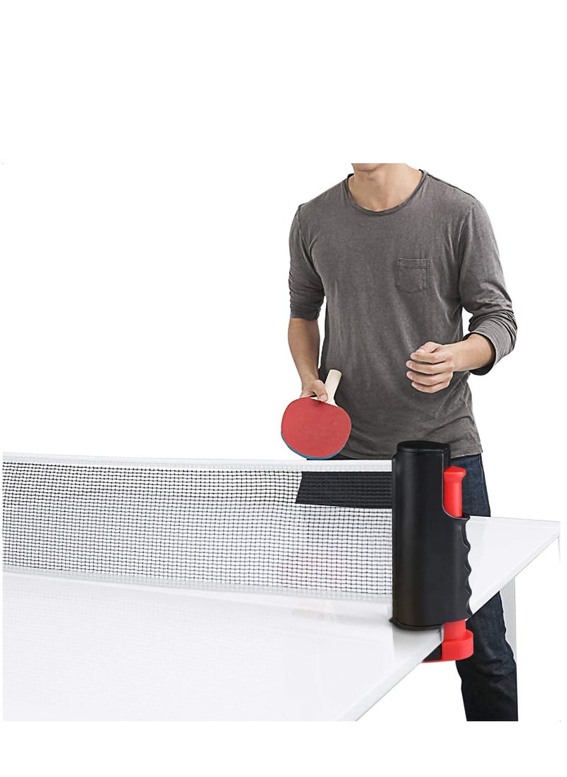 Portable Telescopic Table Tennis Net Rack 170CM, Black/Red