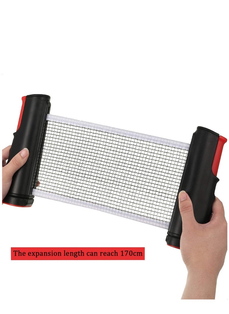 Portable Telescopic Table Tennis Net Rack 170CM, Black/Red