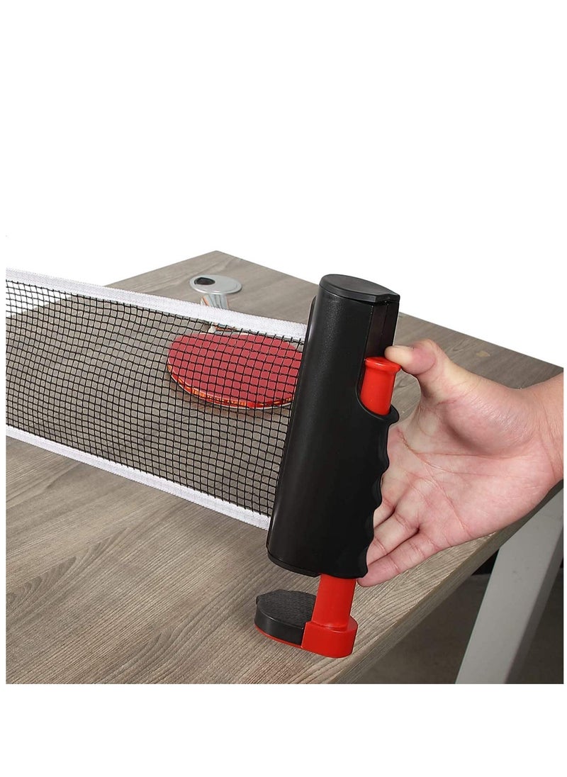Portable Telescopic Table Tennis Net Rack 170CM, Black/Red