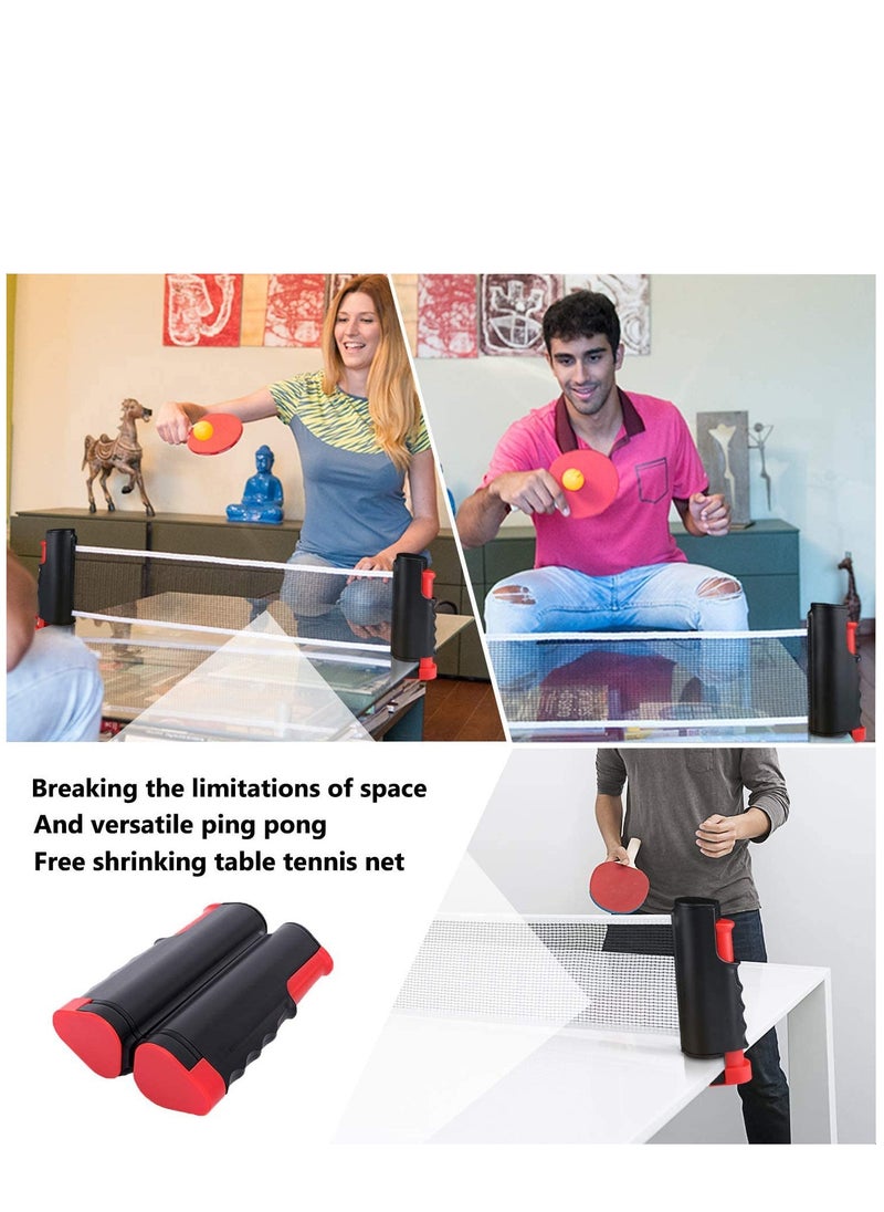 Portable Telescopic Table Tennis Net Rack 170CM, Black/Red