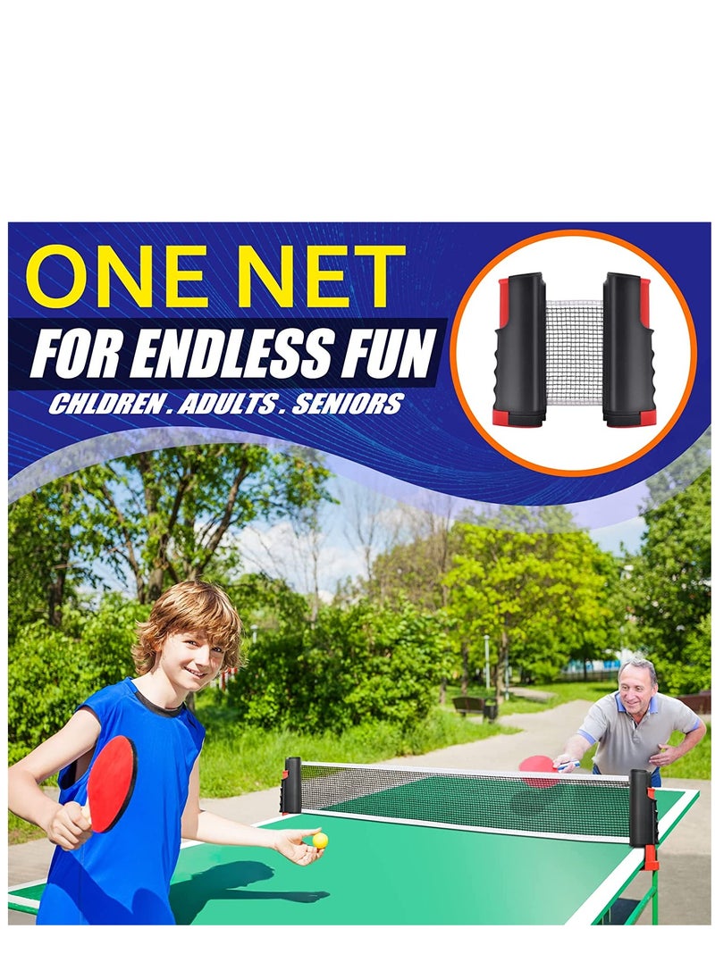 Portable Telescopic Table Tennis Net Rack 170CM, Black/Red