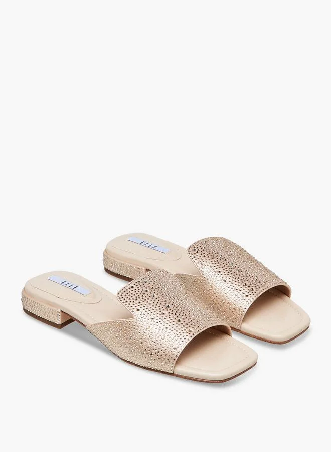 ELLE Women Embellished Slip-On Sandals