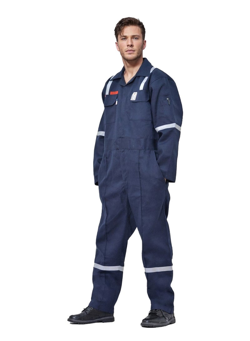 ارتداء آمن أغطية FR Hi-Vis للرجال، معتمدة من NFPA 2112، ملابس عمل مقاومة للهب بوزن 7 أوقية مع شريط عاكس و6 جيوب - Image 1