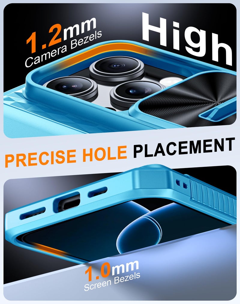 Vizvera for iPhone 16 Pro Max Case Wallet RFID [Cards Holder][Camera Control][Camera Cover] Full Body Rugged Shockproof Silicone Protective Phone Case for iPhone 16 Pro Max 6.9"(Lake Blue) - Image 5