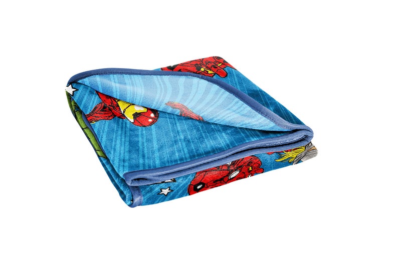 Jay Franco Kids Plush Throw Blanket â€“ Soft & Cozy Fleece Throw for Bedroom & Couch DÃ©cor, Official Licensed Product, Blue - Avengers, 40x50 - Travel Blanket - Image 5
