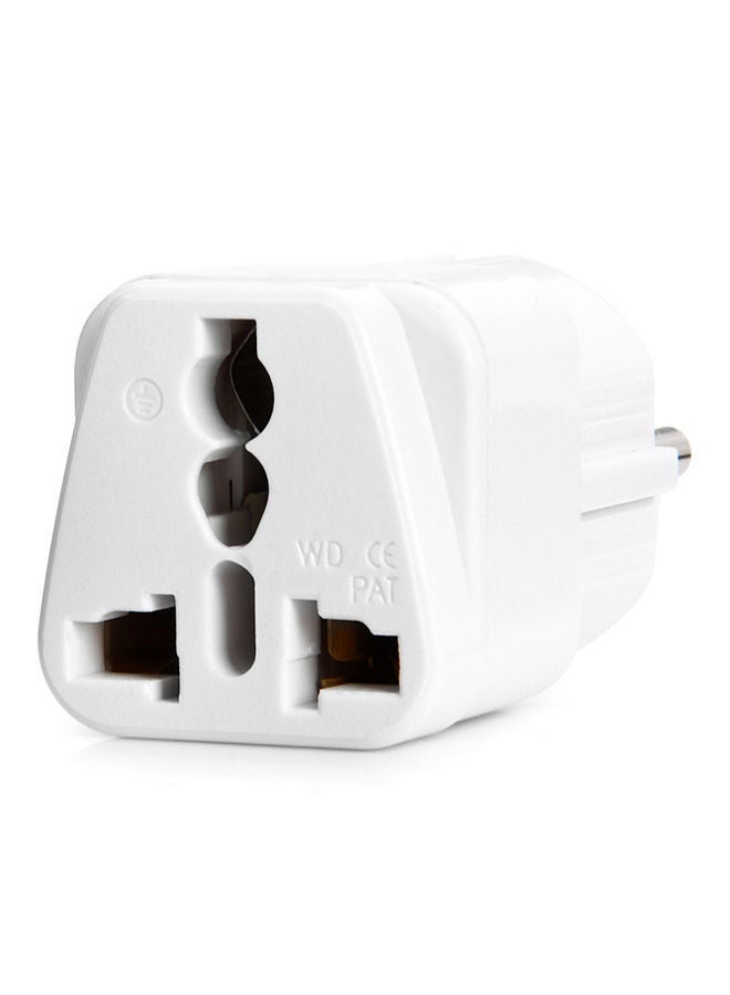 NIBEMINENT 2-Piece WD9 EU Plug To Universal US/UK/AU Socket Power Adapter/Charger White 