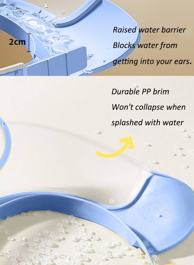 Aissiora Baby Shampoo Protection Soft Hat   Baby See-Through Shampoo Hat   Soft Silicone Water-Blocking Hat   Transparent Eye Protection   Double-Side Water Guide to Protect Ears   Adjustable Head Circumference   Reversible Wearing   Suitable for Children Aged 0-8 - Image 4