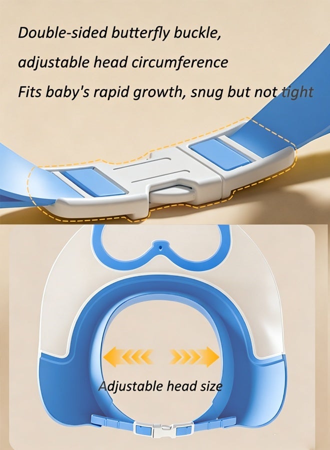 Aissiora Baby Shampoo Protection Soft Hat   Baby See-Through Shampoo Hat   Soft Silicone Water-Blocking Hat   Transparent Eye Protection   Double-Side Water Guide to Protect Ears   Adjustable Head Circumference   Reversible Wearing   Suitable for Children Aged 0-8 - Image 3
