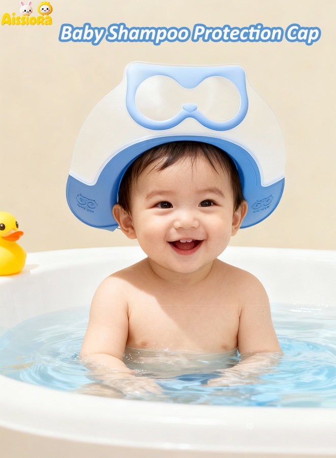 Aissiora Baby Shampoo Protection Soft Hat   Baby See-Through Shampoo Hat   Soft Silicone Water-Blocking Hat   Transparent Eye Protection   Double-Side Water Guide to Protect Ears   Adjustable Head Circumference   Reversible Wearing   Suitable for Children Aged 0-8 - Image 1
