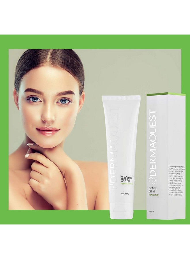ديرما كويست واقي الشمس ديرماكويست ببتيد فيتاليتي صن آرمور بعامل حماية 50 - لوشن مرطب مضاد للشيخوخة غني بثاني أكسيد التيتانيوم وأكسيد الزنك للبشرة الجافة - Image 4