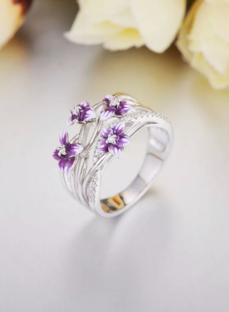 استراتيجية خاتم مصنوع من الفضة الإسترليني عيار 925 ومرصع بالزكرونيا المكعبة - Image 1