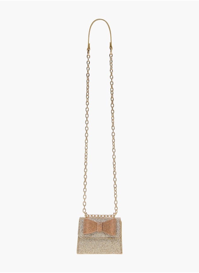 Flora Bella By Shoexpress - Girls Bow Accent Crossbody Bag With Chain Strap And Flap Closure Ramadan Collection - Image 1