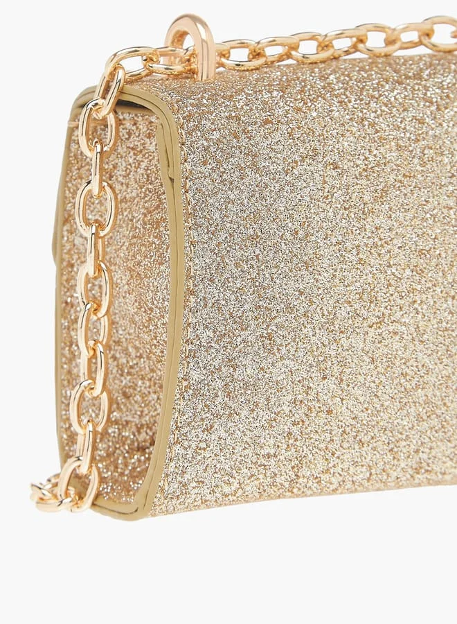 Flora Bella By Shoexpress Girls Bow Accent Crossbody Bag With Chain Strap And Flap Closure
