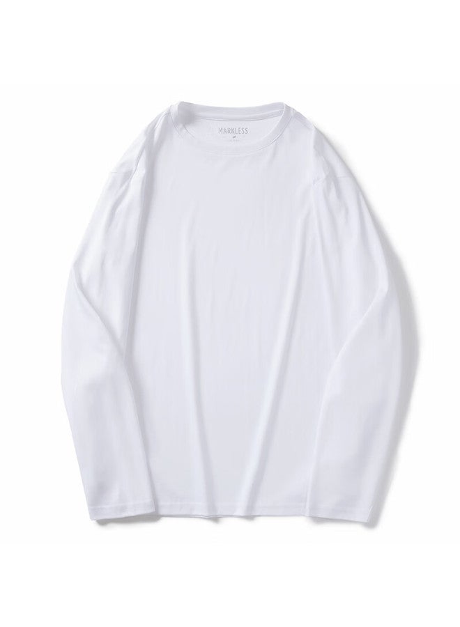 Markless 100% Long Staple Cotton Men's T-shirt 50s Cotton Skin-friendly Long Sleeve 0635m2 Yunfeng White L - Image 3