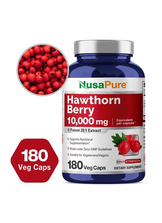 NusaPure Hawthorn Berry 10,000mg per Veggie Caps, 180 Count, Extract 20:1, Vegan, Non-GMO - pzsku/Z6FCB0478BF72CE871969Z/45/_/1739882612/f059b22a-199a-4f63-9683-015fe83ef070